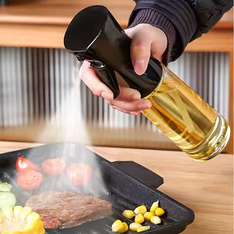 200ml Oil Spray Bottle Cooking Olive Oil Sprayer Kitchen Air Fryer BBQ Baking Oil Spray Empty Bottle