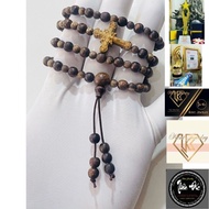 Agarwood String 108 beads 6 cups Cross Rosary - handcrafted alternating pure exorcism