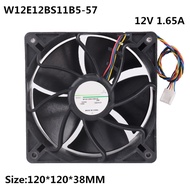 12cm 120x38MM W12E12BS11B5-57 12V 1.65A Ant S7 S9 Chassis High Air Volume 4 Wire Cooling Fan Cooler
