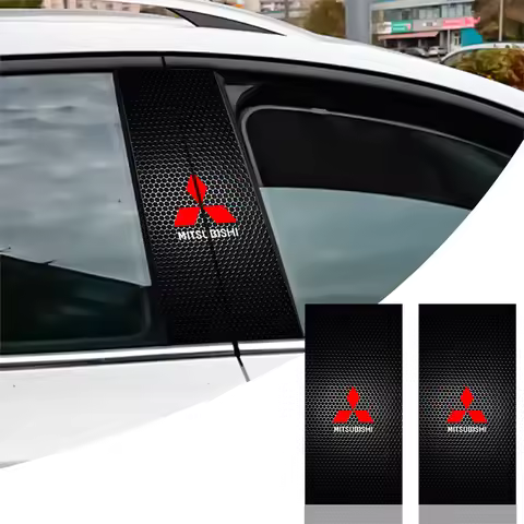 2Pcs Car B-Pillar Stickers Center Column Cover Decals Exterior Accessory For Mitsubishi 9 Ralliart X