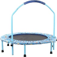 Home Office Mini Trampoline Kids Trampoline with Handle And Protective Cover Foldable Fitness Exercise Rebounder Jumper Safe And Durable Toddler Trampoline for Indoor Outdoor 38in Blue