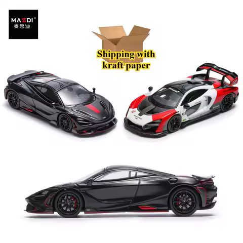 Masdi 1:64 Mclaren Senna 765LT GTR12 MCL1110 Car Special Edition Sports Car Alloy Miniature Diecast 
