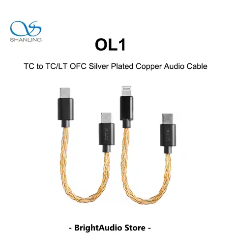 SHANLING ONIX OL1 TC to TC/LT OFC Silver Plated Copper Audio Cable for ALPHA Xi1 UA4