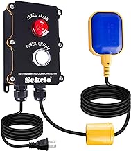 Sump Pump Alarm,Sekelo High Water Alarm with 10ft Level Float Switch,90dB Loud Alarm and Power ON/Off LED Indicator ,IP67 Indoor/Outdoor Use,Ideal for Septic Sump Pump Pond Water Tank