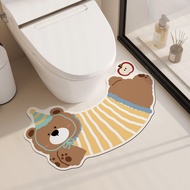 腊肠狗马桶u型地垫浴室卫生间硅藻泥防溅尿吸水防滑踩脚垫耐脏垫Dachshund Toilet U-shaped Floor Mat Bathroom Toilet Silicon bafanglaic
