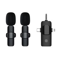 Three-in-One Lavalier Mike Live Noise Cancelling Mike Mobile Phone Tablet PC Camera Radio Microphone