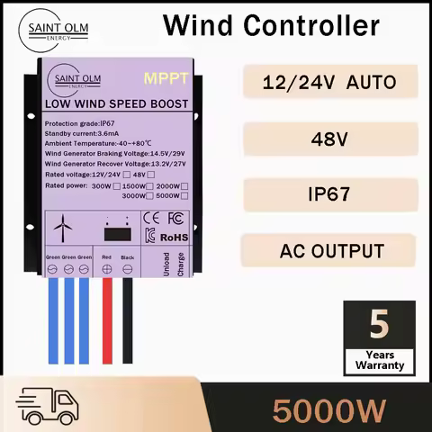 5000W Wind MPPT Controller For 5000W Wind Turbine 12V 24V Auto 48V MPPT Wind Charge Controller For W