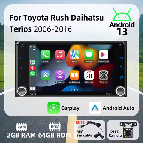 Stereo Head Unit Carplay Android Auto Android Car Multimedia 2Din Car Radio for Toyota Rush Daihatsu