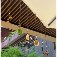 Handmade Forest Acorn Pendant Necklace | Nature-Inspired Long Necklace with Dried Plants | Unisex Ru