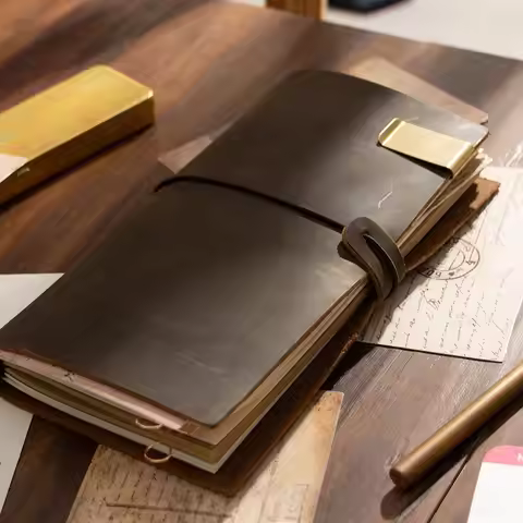 Traveler's Notebook Traveler Leather Diary Handmade Note Book Journal Cowhide School Vintage Station