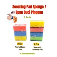 SCOURING PAD SPONGE / SPAN CUCI PINGGAN / DISH WASHING SPONGE CLEANING BRUSH / BASUH PINGGAN LAYER S