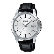 CASIO ORIGINAL - CASIO MTP-V004L-7A - MEN - Hitam - Kulit - Jam dunia JD19ST # Jam Tangan Pria Cowok