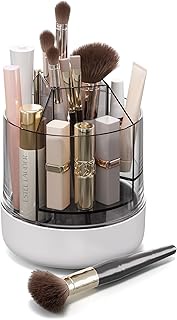 CTIME 360° Rotating Makeup Organiser, 5-Tier Compartment Holder for Makeup Brushes, Cosmetic Storage