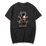 Arcane Caitlyn T Shirt Fashion Men Aesthetic Anime Vi Jinx T-Shirt Unisex High Quality Cartoon Casua