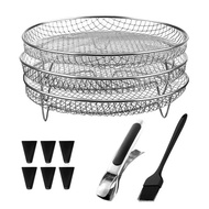【Special Promotion】 Stainless Steel Air Fryer Rack Air Fryer Steaming Basket Multi-Layer Roasting Air Fryer Grill Dehydrator Rack Accessories
