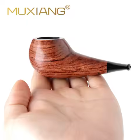 MUXIANG Warm Snus Tobacco Pipe Short-handled Tobacco Pipe Handmade Solid Wood Pipe Father's Day Gift