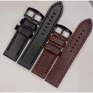 HITAM Expdition Black Brown 22 And 24mm strap Exsp AC Alexandre Christie Leather strap