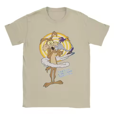New Roadrunner Wile E Coyot Series T Shirts Cotton Humorous T-Shirt Crew Neck Tee Shirt Short Sleeve