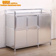 【In stock】Stainless steel cupboard, kitchen cabinet, cupboard, simple kitchen cabinet, aluminum cabinet