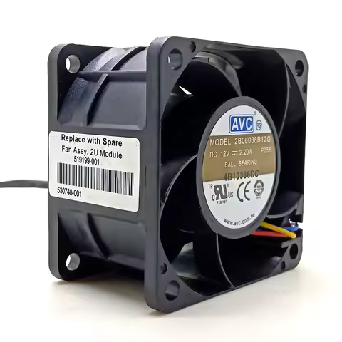 60mm Pwm Fan AVC 6038 12V Double Ball High Speed Fan 2B06038B12G 6cm 60X60X38mm Computer Server Powe