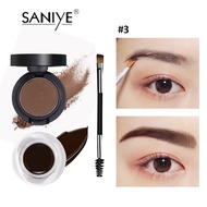 SANIYE Phấn Lông Mày Hai Lớp Chống Thấm Nước 2 Trong 1 Gel Xăm Lông Mày Kèm Cọ Bộ Trang Điểm Lông Mà