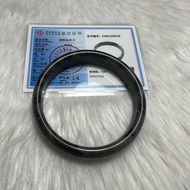 Black Jade Carbonate Bangle with Certificate 2024 carbonated crystal gemstone dark round gray good