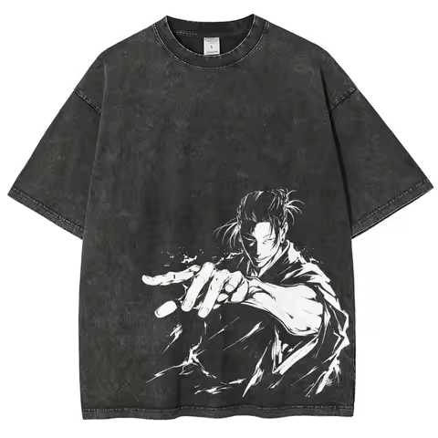 Anime Jujutsu Kaisen Gojo Satoru T Shirts Washed Men Women Cotton Harajuku T-Shirts Ryomen Sukuna Re