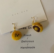 毛感蛋黃酥 耳環一組