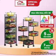 [Miễn phí vận chuyển] Kệ Xoay Đa Năng 05 Tầng LABI VN LB076 Kiểu Vuông Xoay 360 Độ Phủ Sơn Nano Chốn