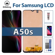 Super AMOMLED จอแอลซีดีสำหรับซัมซุง A50s LCD A507หน้าจอ LCD สำหรับ Samsung A50S A507หน้าจอ Lcd สัมผัสทำให้เป็นดิจิทัลประกอบ