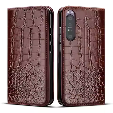 Leather Flip Wallet Case For Sony Xperia 10 VI 5 V 1 IV 10 III 1 II XZ1 XZ2 XZ3 Ace III Magnetic Car