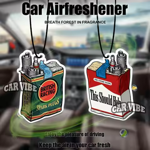 JDM-style car tuning decor car freshener — rearview mirror hanging scent strip. Cool paper car fresh