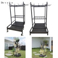 Devoko Storage Holder Garage Utility Shelf Garden Tool Organizer Yard Tool Tower Rack with Hooks for