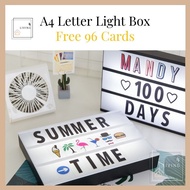 🔥READY STOCK🔥A4 Message Light Box LED Lightbox Letter Box LED Alphabet Box LED DIY Message Board LED Decoration Box 灯箱