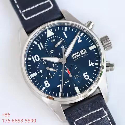 IWSF Pilot Watch 41MM For Men Automatic Mechanical Chronograph Watch 69385 Movement