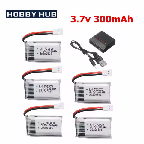 3.7V 300mAH Lipo Battery With Charger For Udi U816 U830 F180 E55 FQ777 FQ17W Hubsan H107 Syma X11C F
