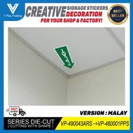 Arrows & Kiblat & Numbering Stickers 4''X9'' (Follow the Shape of the Sticker)