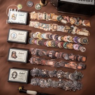 JIANWU Little Black Box Series Vintage Butterfly Flower Label Landscape Material Collage Sticker Cre