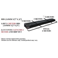 [3.0MM+/- (THICKNESS)] - [2" X  3"] [BUY 6M--> CUT TO 3PCS 2M] RECTANGULAR HOLLOW COLD ROLLED / MILD