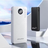 AWEI - P133K 自帶線智能多輸出移動電源　自帶四線　10000mAh　 POWER BANK 三個接口　Lightning/Type-C/Micro　自帶線超薄充電寶