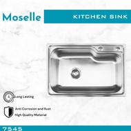 PROMO!!! MOSELLE Bak Cuci Piring Dapur Kitchen Sink Stainless Steel Wastafel Paket Afur Selang 7545 