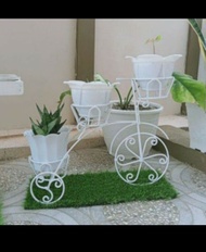 STANDING RAK POT BUNGA BESI HIAS MODEL SEPEDA CANTIK