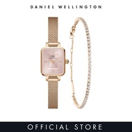 Daniel Wellington Gift Set - Quadro Mini 15.4x18.2mm Melrose Rose Gold Blush + Classic Tennis Bracelet Rose Gold - Gift set for women - DW Official - Watch &amp; Jewelry set