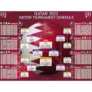 World Cup 2022 Posters, 47"L x 36"W Qatar Football Wall Chart Poster, World Tournament Wall Chart Po
