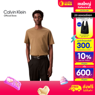 CALVIN KLEIN เสื้อยืดคอกลมแขนสั้นผู้ชาย Supima Cotton ทรง Relaxed รุ่น 4LB275G VFB-สีน้ำตาล