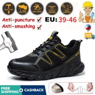 Lightweight Safety Shoes For Men Steel Toe EVA Sole Work Boots Breathable Jogger Waterproof Sneaker