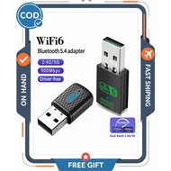 WiFi 6 AX900 Bluetooth 5.4 WiFi USB Adapter Wireless Network Card 2.4G&5GHz Wlan Receiver 900Mbs
