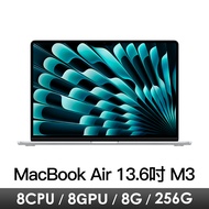 Macbook Air 13.6吋 M3/8CPU/8GPU/8G/256G/銀 MRXQ3TA/A燦坤線上購物