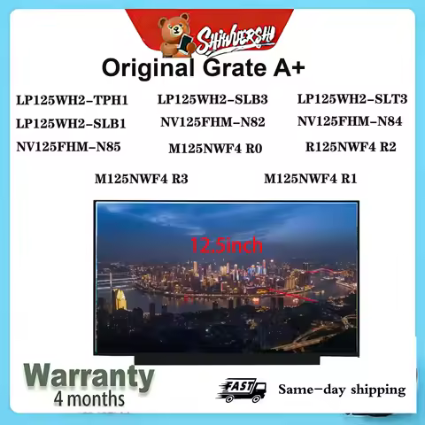 Original New A+12.5"LCD Screen LP125WH2 TPH1 SLB3 SLT3 SLB1 NV125FHM N82 N84 N85 M125NWF4 R0 R125NWF