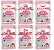 Royal Canin Kitten Pouch Gravy จำนวน​ 6  ซองโรยัลคานิน อาหารชนิดเปียกแบบซอง สำหรับลูกแมวอายุ 4-12เดือน (เกรวี่) 6